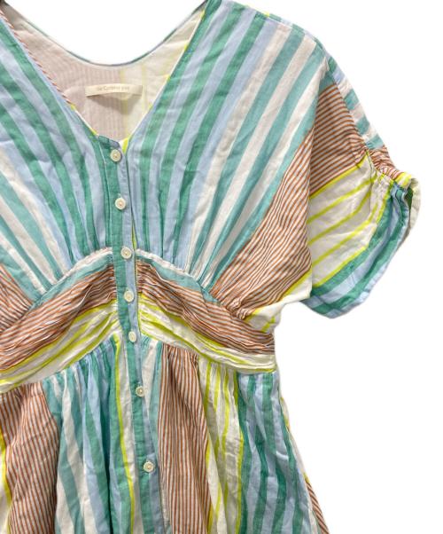 ne quittez pas（ヌキテパ）ne quittez pas (ヌキテパ) Cotton Voile Stripe Waist Gather マルチカラー サイズ:Sの古着・服飾アイテム