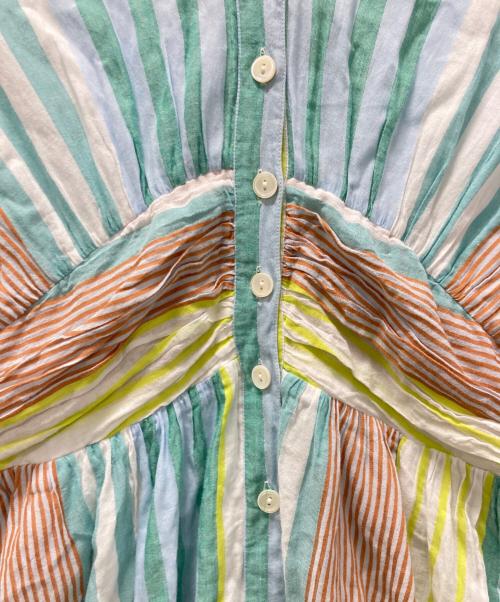 ne quittez pas（ヌキテパ）ne quittez pas (ヌキテパ) Cotton Voile Stripe Waist Gather マルチカラー サイズ:Sの古着・服飾アイテム
