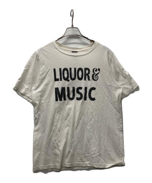 NUMBER (N)INE（ナンバーナイン）NUMBER (N)INE (ナンバーナイン) LIQUOR & MUSIC復刻Ｔ ホワイト サイズ:Lの古着・服飾アイテム