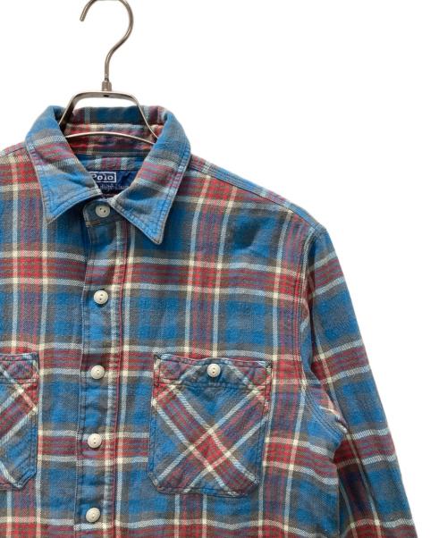POLO RALPH LAUREN（ポロ・ラルフローレン）POLO RALPH LAUREN (ポロ・ラルフローレン) チェックフランネルシャツ ブルー×レッド サイズ:Sの古着・服飾アイテム
