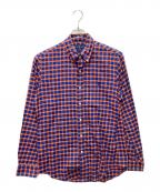 RALPH LAURENラルフローレン）の古着「チェックシャツ」｜オレンジ×ブルー