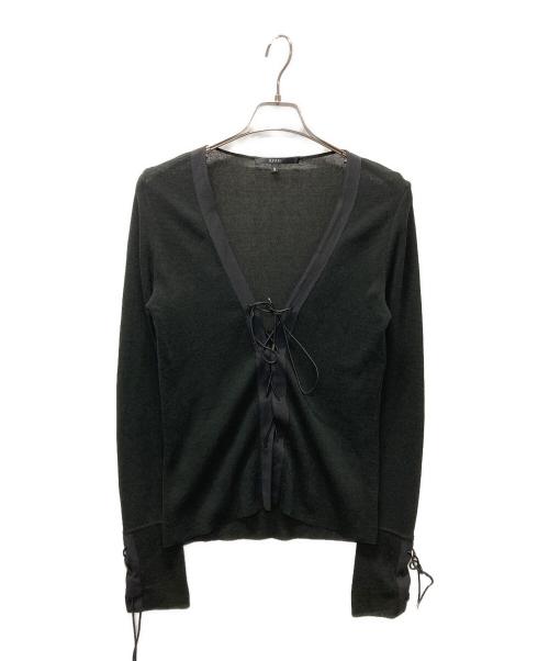 GUCCI（グッチ）GUCCI (グッチ) シルクコットンカーディガン ブラック サイズ:Sの古着・服飾アイテム