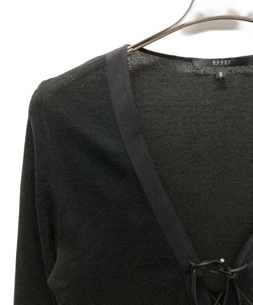 GUCCI（グッチ）GUCCI (グッチ) シルクコットンカーディガン ブラック サイズ:Sの古着・服飾アイテム
