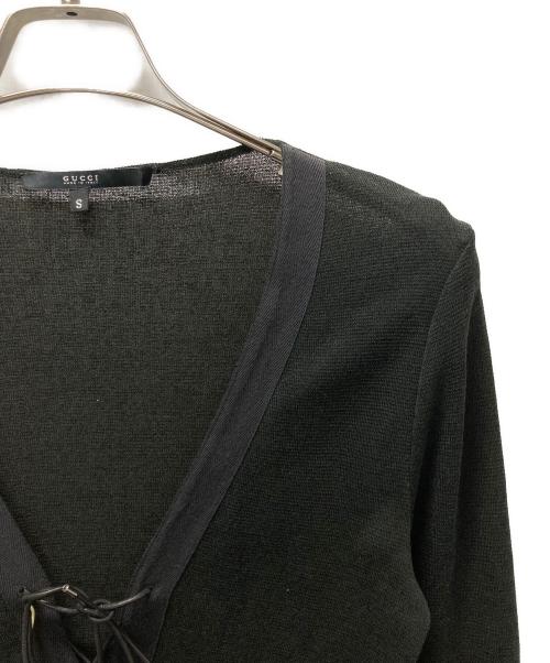GUCCI（グッチ）GUCCI (グッチ) シルクコットンカーディガン ブラック サイズ:Sの古着・服飾アイテム