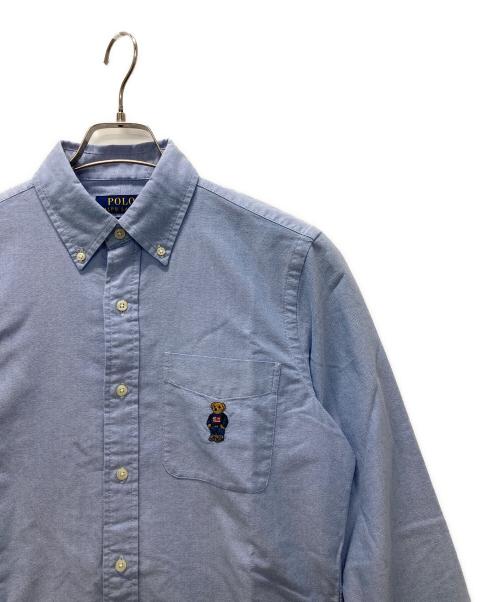 POLO RALPH LAUREN（ポロ・ラルフローレン）POLO RALPH LAUREN (ポロ・ラルフローレン) ポロベア刺繍ボタンダウンシャツ スカイブルー サイズ:Sの古着・服飾アイテム