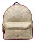 COACHコーチ）の古着「シグネチャーリュック」｜ピンク×ベージュ