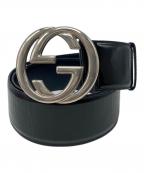 GUCCIグッチ）の古着「GGバックル パテントレザーベルト」｜ブラック