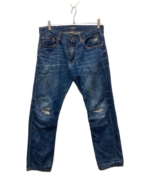 POLO RALPH LAUREN（ポロ・ラルフローレン）POLO RALPH LAUREN (ポロ・ラルフローレン) ダメージ加工デニムパンツ インディゴ サイズ:W30の古着・服飾アイテム