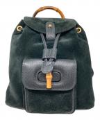 GUCCIグッチ）の古着「バンブースウェードミニリュック」｜ブラック