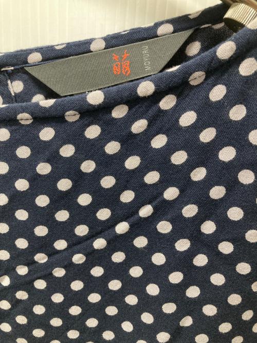 MOYURU（モユル）MOYURU (モユル) ドットレーヨンワンピース ネイビー サイズ:M-Lの古着・服飾アイテム