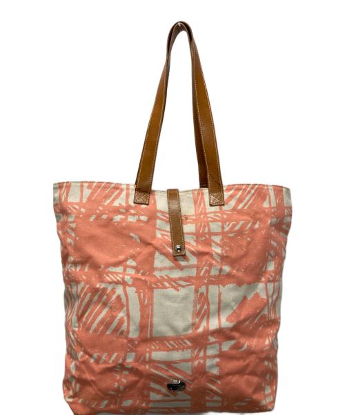 Vivienne Westwood（ヴィヴィアンウエストウッド）Vivienne Westwood (ヴィヴィアンウエストウッド) トートバッグ ピンク×アイボリーの古着・服飾アイテム