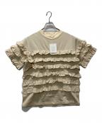 crinkle crinkle crinkleクリンクル クリンクル クリンクル）の古着「frill cutsew/フリルカットソー」｜ベージュ