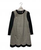 M'S GRACYエムズグレイシー）の古着「切替ワンピース」｜ブラック×グレー