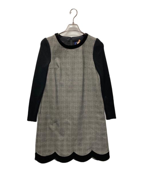 M'S GRACY（エムズグレイシー）M'S GRACY (エムズグレイシー) 切替ワンピース ブラック×グレー サイズ:38の古着・服飾アイテム