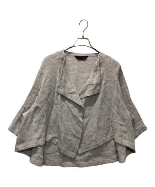 MOYURU（モユル）MOYURU (モユル) 半袖リネンシャツ グレー サイズ:M-Lの古着・服飾アイテム