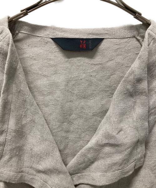 MOYURU（モユル）MOYURU (モユル) 半袖リネンシャツ グレー サイズ:M-Lの古着・服飾アイテム