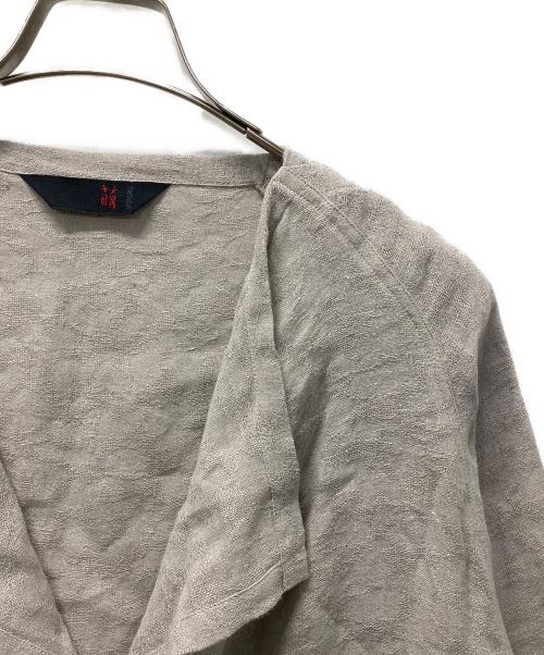 MOYURU（モユル）MOYURU (モユル) 半袖リネンシャツ グレー サイズ:M-Lの古着・服飾アイテム