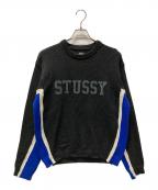 stussyステューシー）の古着「Contrast Stripe Crew」｜グレー