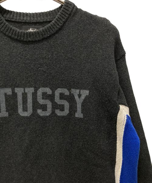 stussy（ステューシー）stussy (ステューシー) Contrast Stripe Crew グレー サイズ:Mの古着・服飾アイテム