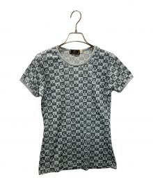 FENDI（フェンディ）の古着「ロゴプリント総柄Tシャツ」｜スカイブルー