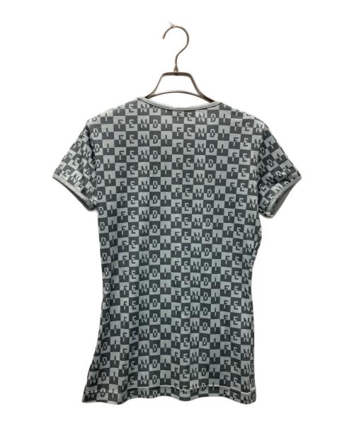 FENDI（フェンディ）FENDI (フェンディ) ロゴプリント総柄Tシャツ スカイブルー サイズ:４４の古着・服飾アイテム