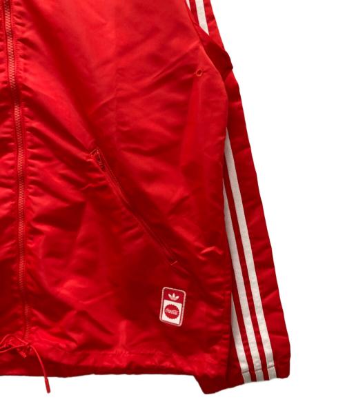 adidas（アディダス）adidas (アディダス) ナイロンジャケット レッド サイズ:L 未使用品の古着・服飾アイテム