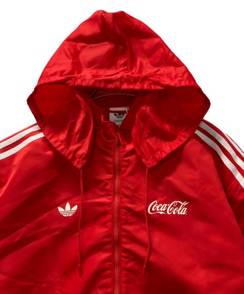 adidas（アディダス）adidas (アディダス) ナイロンジャケット レッド サイズ:L 未使用品の古着・服飾アイテム