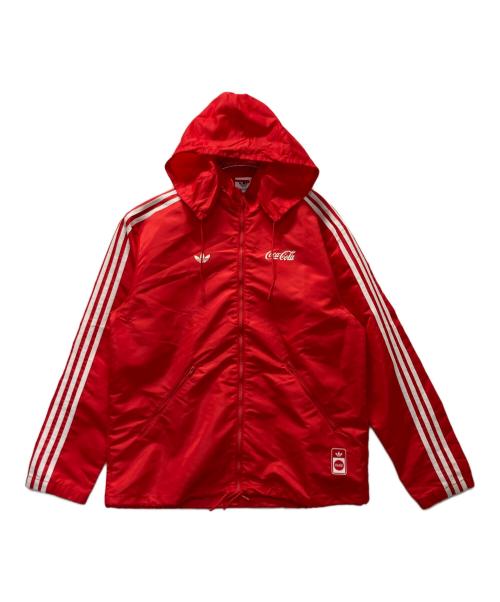 adidas（アディダス）adidas (アディダス) ナイロンジャケット レッド サイズ:L 未使用品の古着・服飾アイテム