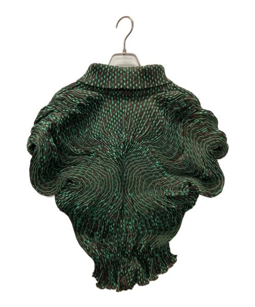 ISSEY MIYAKE（イッセイミヤケ）ISSEY MIYAKE (イッセイミヤケ) 3Dスチームストレッチジャケット グリーン サイズ:2の古着・服飾アイテム