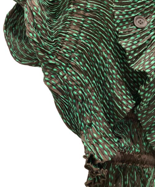 ISSEY MIYAKE（イッセイミヤケ）ISSEY MIYAKE (イッセイミヤケ) 3Dスチームストレッチジャケット グリーン サイズ:2の古着・服飾アイテム