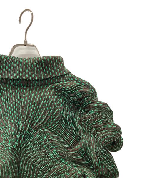 ISSEY MIYAKE（イッセイミヤケ）ISSEY MIYAKE (イッセイミヤケ) 3Dスチームストレッチジャケット グリーン サイズ:2の古着・服飾アイテム