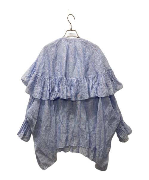 Curensology（カレンソロジー）Curensology (カレンソロジー) リネンブレンドシアーブラウス スカイブルー サイズ:Fの古着・服飾アイテム
