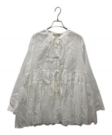 26SS カレンソロジー Curensology オーガンギャザーブラウス 白 中古・古着通販】Curensology (カレンソロジー) オーガンギャザー