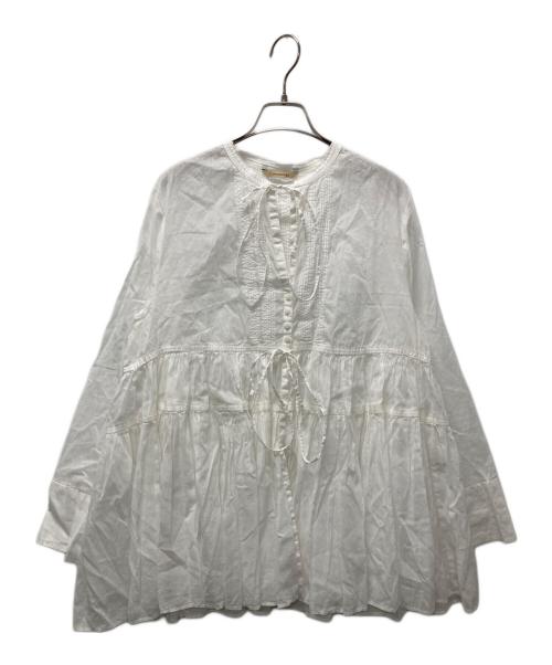 Curensology（カレンソロジー）Curensology (カレンソロジー) オーガンギャザーブラウス ホワイト サイズ:FREEの古着・服飾アイテム