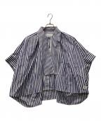 sacai×THOMAS MASONサカイ×トーマスメイソン）の古着「トーマスメイソンストライプ半袖シャツ」｜ブルー