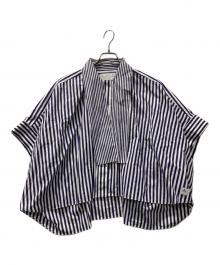 sacai×THOMAS MASON（サカイ×トーマスメイソン）の古着「トーマスメイソンストライプ半袖シャツ」｜ブルー