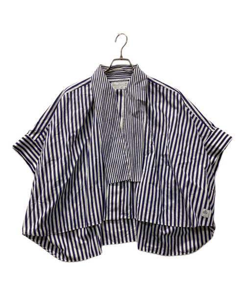 sacai（サカイ）sacai (サカイ) THOMAS MASON (トーマスメイソン) トーマスメイソンストライプ半袖シャツ ブルー サイズ:2の古着・服飾アイテム