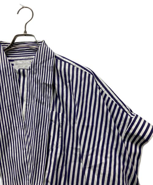 sacai（サカイ）sacai (サカイ) THOMAS MASON (トーマスメイソン) トーマスメイソンストライプ半袖シャツ ブルー サイズ:2の古着・服飾アイテム