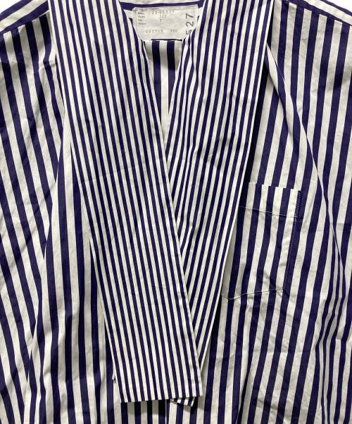 sacai（サカイ）sacai (サカイ) THOMAS MASON (トーマスメイソン) トーマスメイソンストライプ半袖シャツ ブルー サイズ:2の古着・服飾アイテム