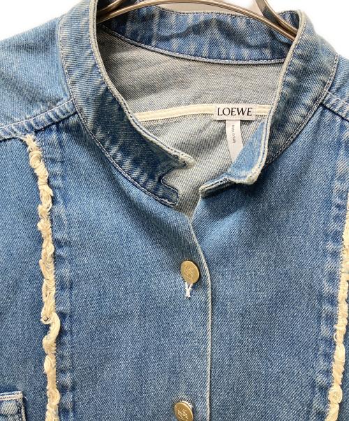 LOEWE（ロエベ）LOEWE (ロエベ) フリンジデニムジャケット スカイブルー サイズ:XSの古着・服飾アイテム