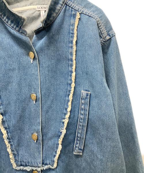 LOEWE（ロエベ）LOEWE (ロエベ) フリンジデニムジャケット スカイブルー サイズ:XSの古着・服飾アイテム