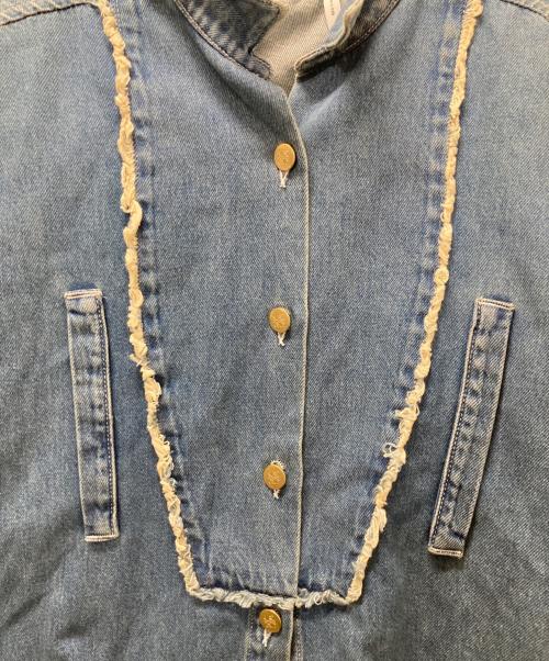 LOEWE（ロエベ）LOEWE (ロエベ) フリンジデニムジャケット スカイブルー サイズ:XSの古着・服飾アイテム