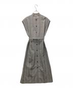 AURALEEオーラリー）の古着「SUMMER WOOL GLEN CHECK ONE-PIECE/サマーウール グレンチェックワンピース」｜グレー