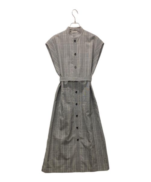 AURALEE（オーラリー）AURALEE (オーラリー) SUMMER WOOL GLEN CHECK ONE-PIECE/サマーウール グレンチェックワンピース グレーの古着・服飾アイテム