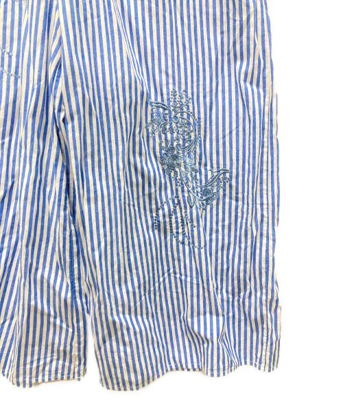 ne quittez pas（ヌキテパ）ne quittez pas (ヌキテパ) Kanako Sato (カナコ サトウ) Cotton Stripe Ivy Flower Embroidery All In One スカイブルー サイズ:Sの古着・服飾アイテム