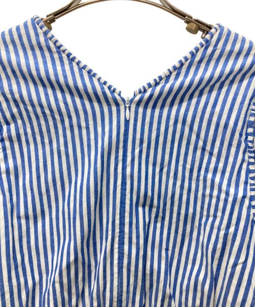 ne quittez pas（ヌキテパ）ne quittez pas (ヌキテパ) Kanako Sato (カナコ サトウ) Cotton Stripe Ivy Flower Embroidery All In One スカイブルー サイズ:Sの古着・服飾アイテム