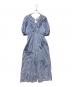 ne quittez pas（ヌキテパ）の古着「Cotton Stripe Ivy Flower Embroidery All In One」｜スカイブルー
