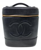 CHANELシャネル）の古着「ココマークキャビアスキンバニティバッグ」｜ブラック