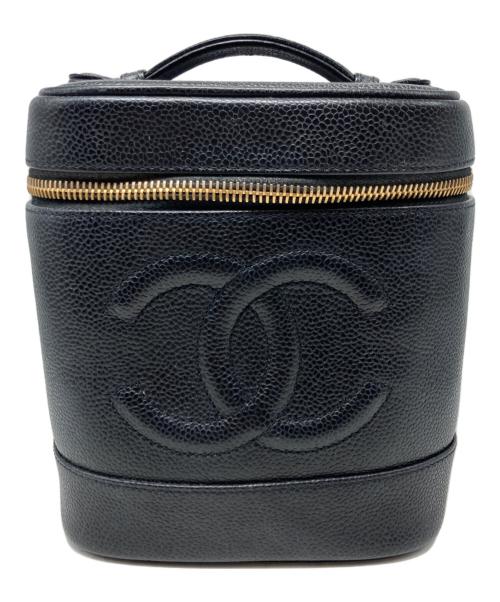 CHANEL（シャネル）CHANEL (シャネル) ココマークキャビアスキンバニティバッグ ブラックの古着・服飾アイテム