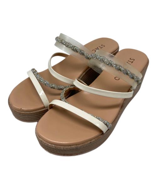 STACCATO（スタッカート）STACCATO (スタッカート) ラメサンダル ベージュ サイズ:24.5cmの古着・服飾アイテム